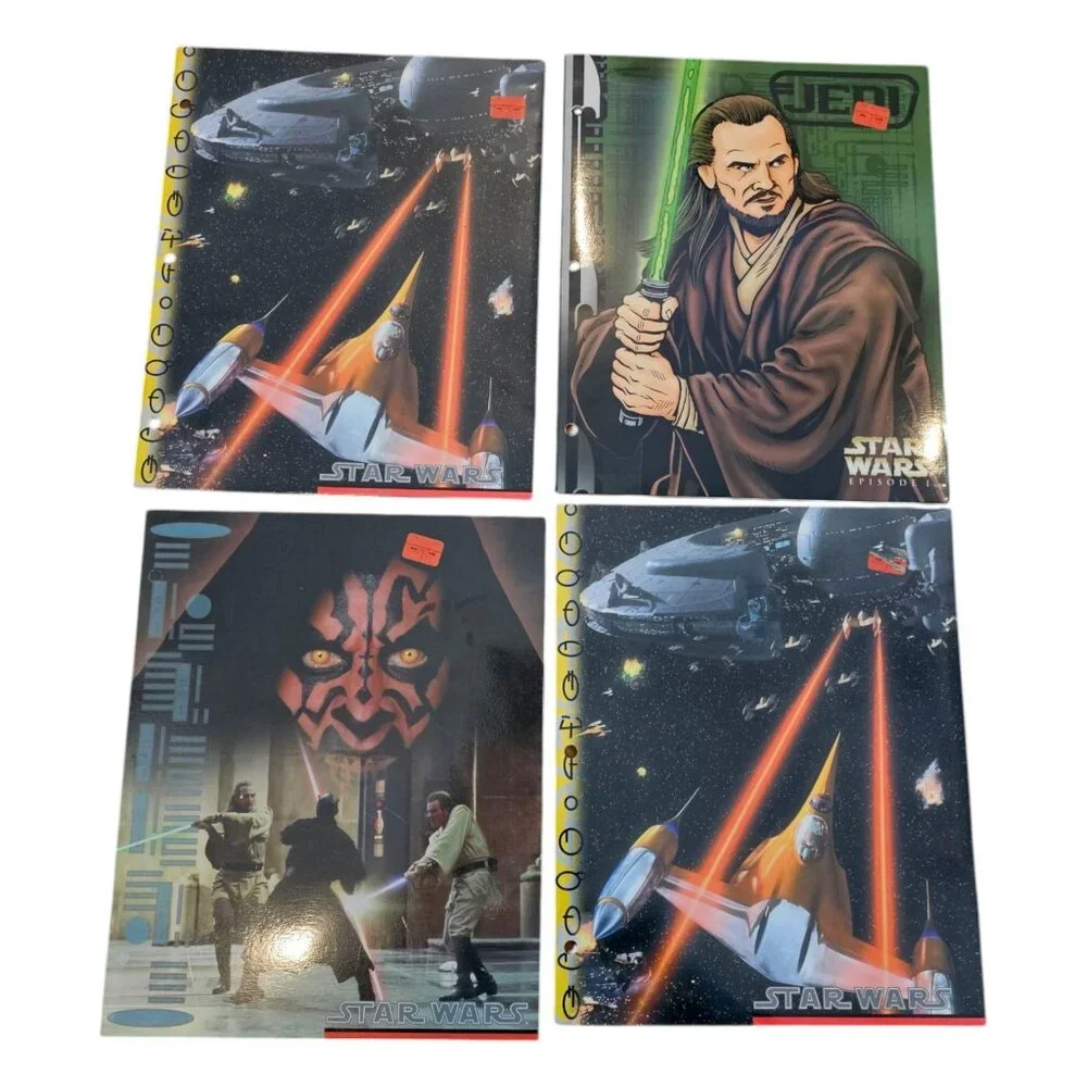 Lot Of Star Wars 90s Y2K 2 Pocket Folders NEW Naboo Episode 1 Jedi Set Of 4